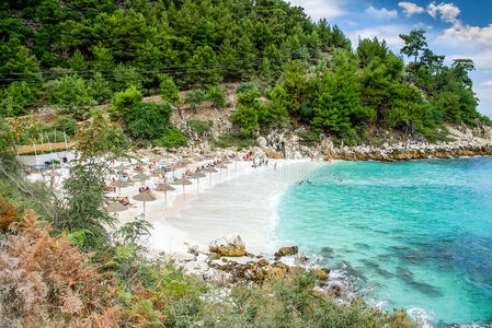 海滩 希腊语 悬崖 希腊 美女 岩石 大理石 风景 海景