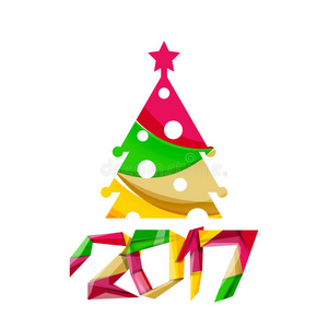 2017年圣诞节和新年几何横幅