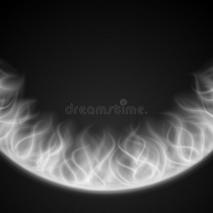 黑色背景插图上的抽象消防烟雾灯。