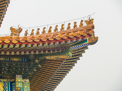 北京紫禁城的中国屋顶