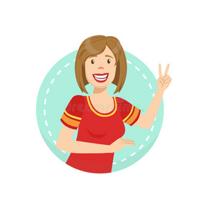 毛线人表情解释欢快的情感肢体语言插图照片