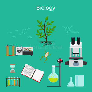 生物学研究卡通插图