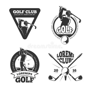 徽章 复古的 横幅 爱好 冠军地位 高尔夫球手 标识 圆圈