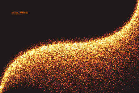 金色微光发光圆形粒子矢量背景