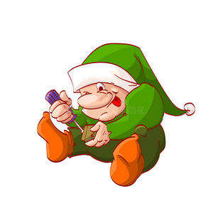 卡通圣诞精灵或侏儒照片