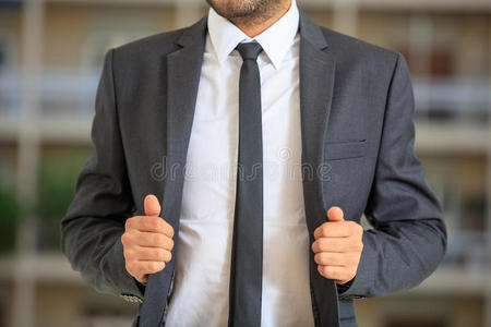 服装 商人 办公室 绅士 时尚 经理 总经理 站立 扣子