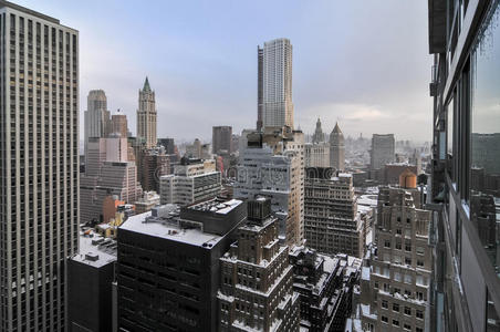 曼哈顿市中心的鸟瞰图