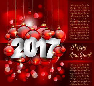 2017年快乐新年背景为您的季节性传单