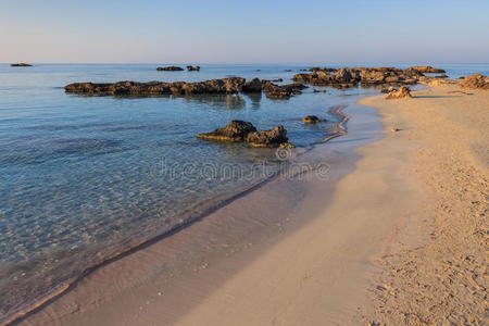 埃拉方尼斯海滩。 克里特，希腊
