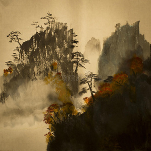 中国山区的秋天