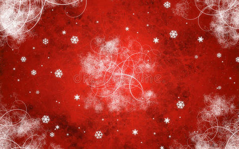 红底雪花照片