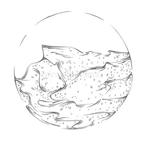 抽象铅笔画粉末. 从上面看. 孵化风格照片