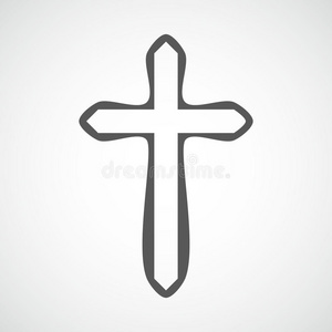 黑色基督教十字图标。 矢量插图。