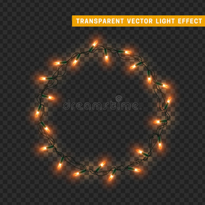 花环，圣诞装饰灯效果。