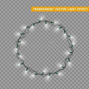 花环，圣诞装饰灯效果。