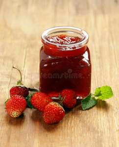 果酱 罐子 草莓 特写镜头 玻璃 果冻 自制 夏天 浆果