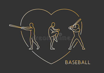 棒球的黄金线标志。
