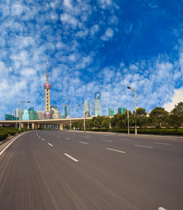 空路与上海陆家嘴城市建筑