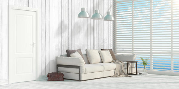 沙发 房子 空的 家具 新的 在室内 颜色 地板 安慰 活的