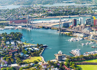 安扎克桥，悉尼的鸟瞰图