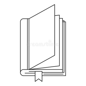 书与书签图标，大纲风格