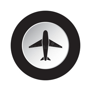 徽章 飞机 轮廓 插图 计算机 机场 象形图 圆圈 面板