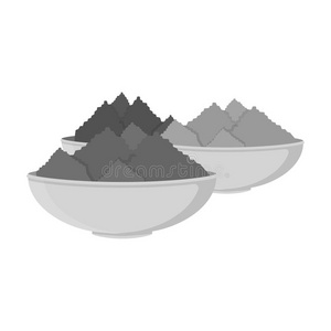 橘黄色的粉末晶体彩色粉末图标在单色风格隔离在白色背景上.