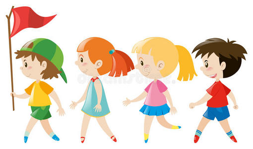 排队为冰淇淋, 男女, 不同的字符, 户外, 矢量, 插图, 独立卡通风格