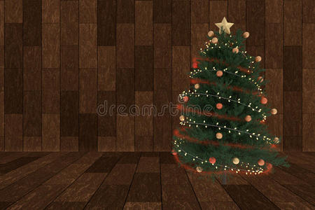 木屋圣诞树的三维绘制