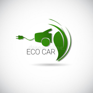 生态电动汽车友好环境机器网页图标标志