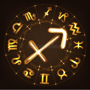 符号与分形绘画在占星学与命运学科中的融合十二宫杀手签署射手座水彩