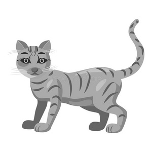 猫图标，灰色单色风格