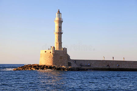 希腊语 爱琴海 下疳 古老的 港口 城市 希腊 灯塔 码头