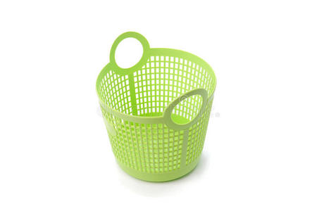 篮子绿色球体塑料白色背景