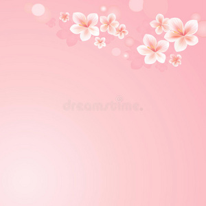 花卉设计。 矢量抽象插图。 粉红色博克背景的樱花。 EPS10，CMYK