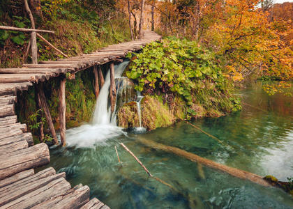 公园 风景 岩石 自然 保护 旅行 美丽的 美女 瀑布 流动