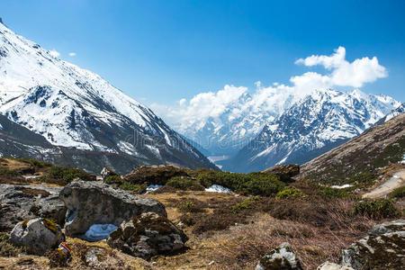 锡金 旅行 小山 指向 喜马拉雅山脉 冬天 风景 余杭