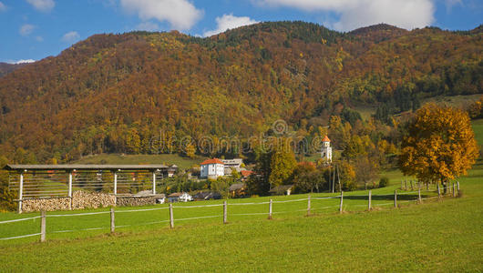 欧洲 草地 季节 旅行者 领域 目的地 斯洛文尼亚 秋天
