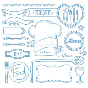 插图 厨师 卡通 烹饪 盘子 午餐 艺术 餐厅 框架 绘画