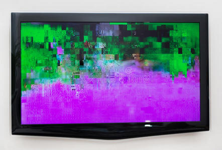 电视上的坏数字信号.照片