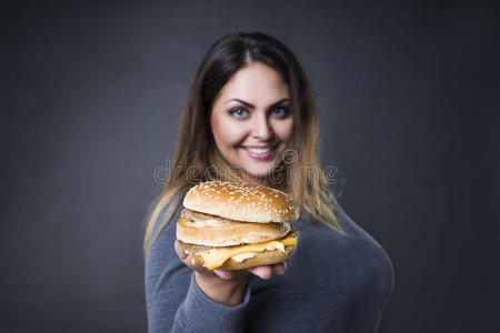 快餐 情绪 身体 面对 充实 节食 女孩 食欲 饮食 汉堡