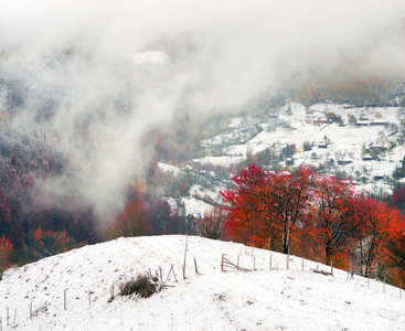 第一场雪落在喀尔巴阡村