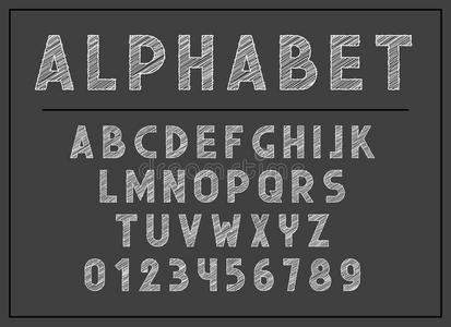 字母表字母。字体和abc字母印刷字体矢量图