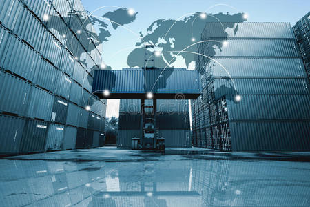 货物 美国 起重机 地球 加载 出口 进口 全球化 信使