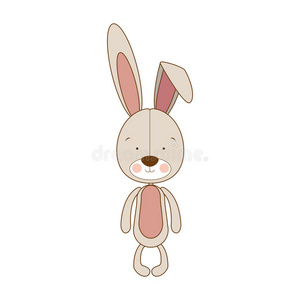 宠物 动物 宝贝 漫画 磨尖 有趣的 野兔 微笑 剪贴画