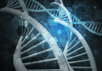 DNA分子背景，三维渲染