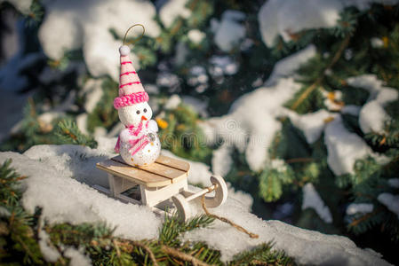 玩具 圣诞节 雪人 新的 颜色 冬天 十二月 假日 庆祝