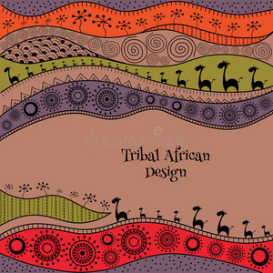封面杂志横幅卡片和传单设计的非洲背景模板。 矢量插图。