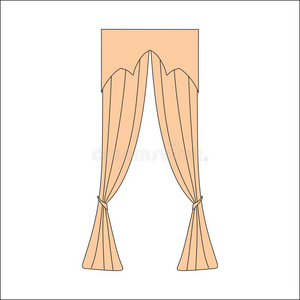 窗帘。 室内纺织品。 室内装饰纺织品草图