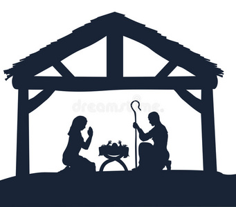 圣诞节 艺术 玛丽 食槽 宝贝 到来 剪贴画 耶稣降生 出生
